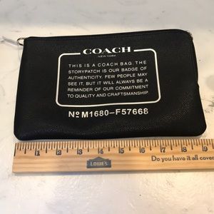 COACH black leather clutch pouch makeup bag NWT